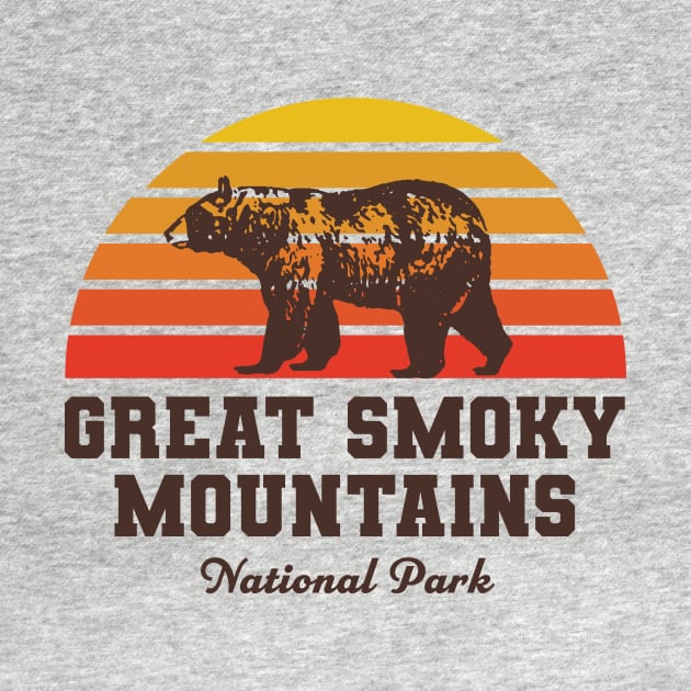 Great Smoky Mountains National Park Bear Retro Vintage by PodDesignShop